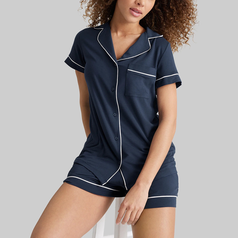 Cloud Pajama Set - Deep Ocean Blue